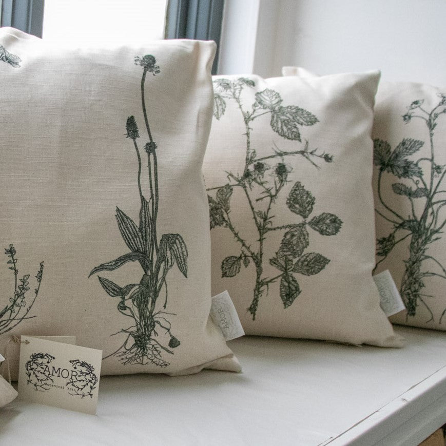 'Bramble' Irish Linen & Cotton mix Cushion/Cover from Amor Botanical Art Leitrim
