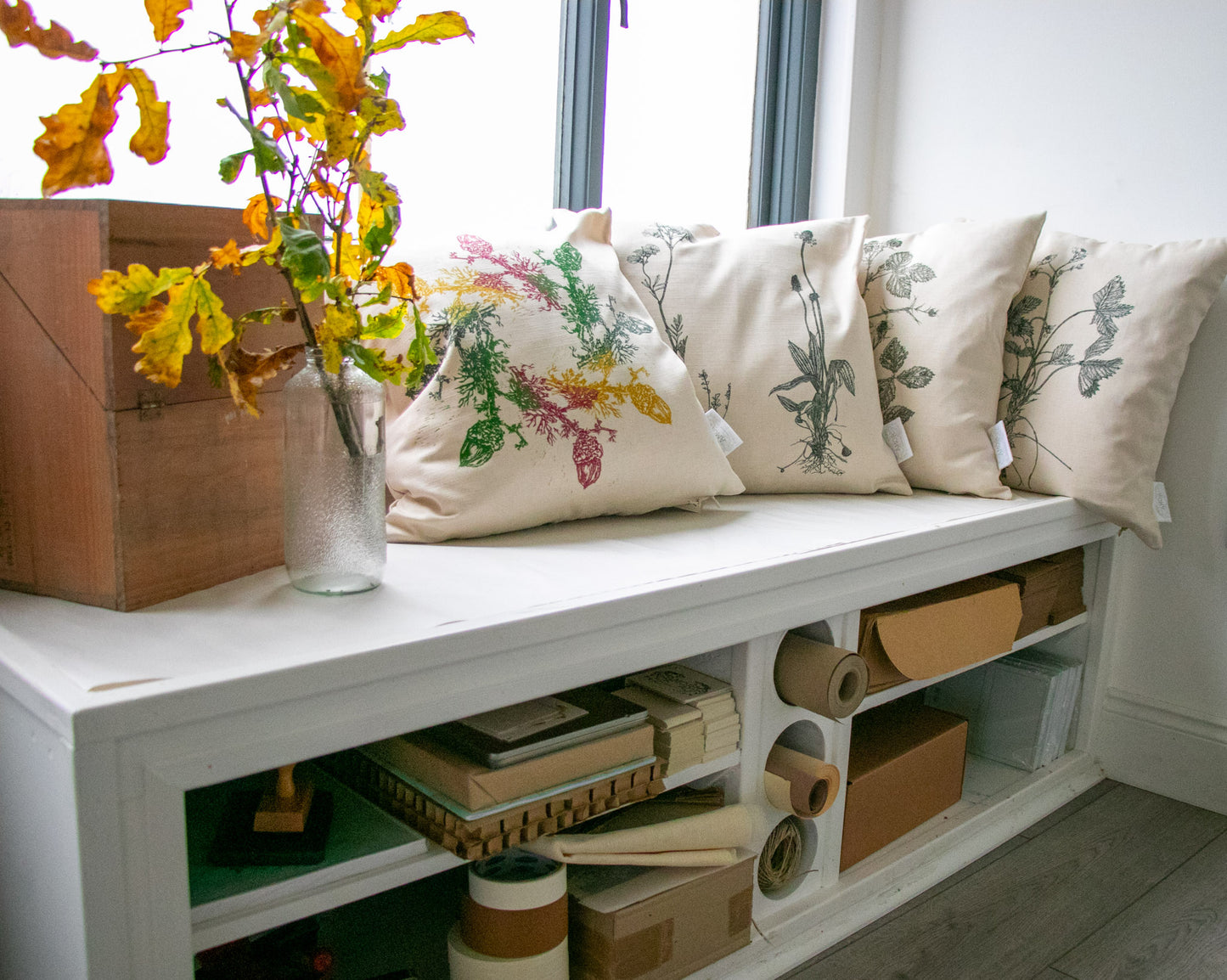 'Bramble' Irish Linen & Cotton mix Cushion/Cover from Amor Botanical Art Leitrim