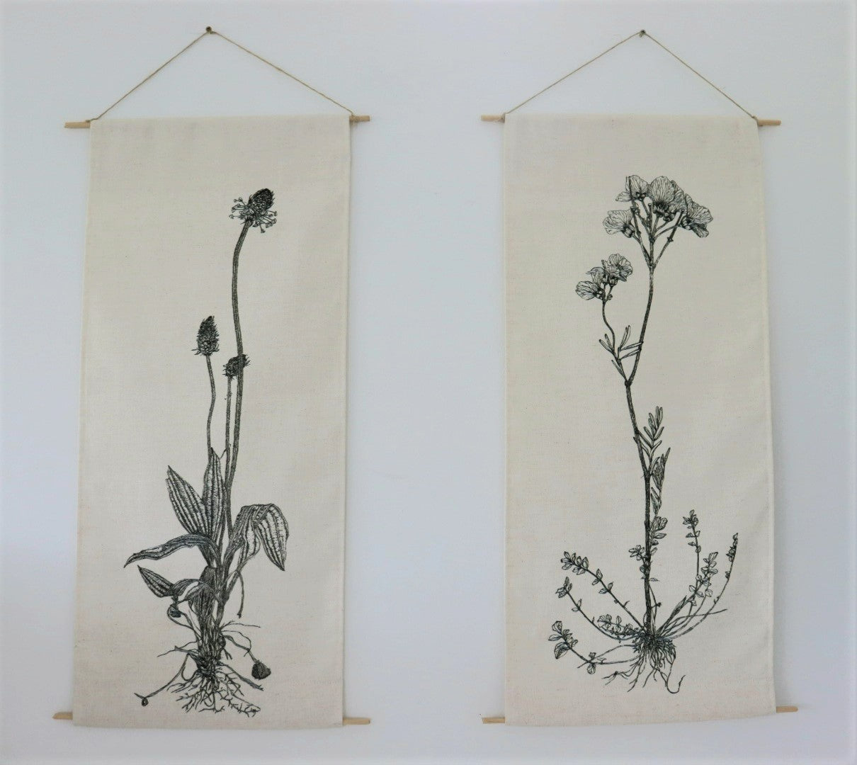 'Cuckooflower' ' Irish Linen & Cotton mix Wall hanging from Amor Botanical Art Leitrim