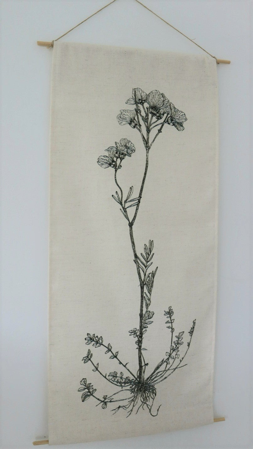 'Cuckooflower' ' Irish Linen & Cotton mix Wall hanging from Amor Botanical Art Leitrim