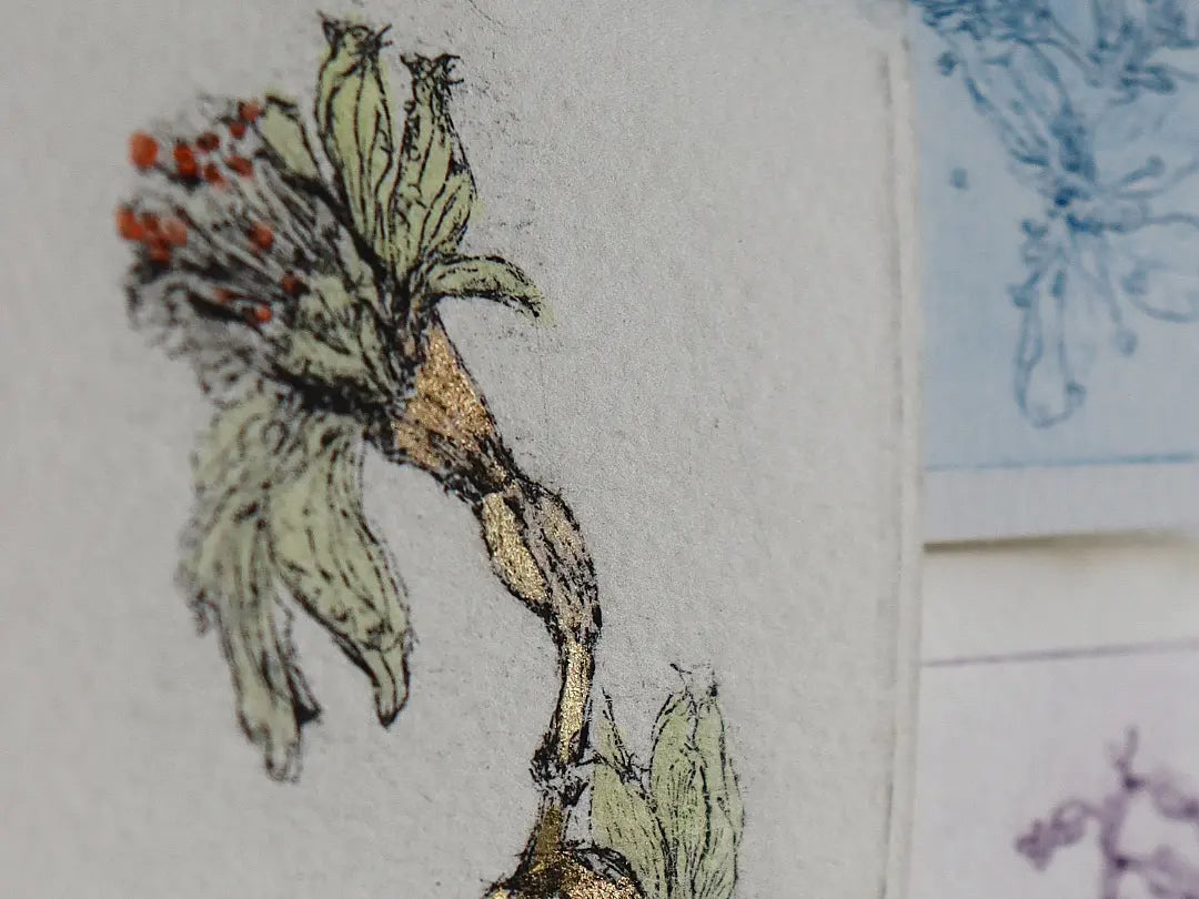 'Early Easter Flower' Original Drypoint Etching & Watercolour