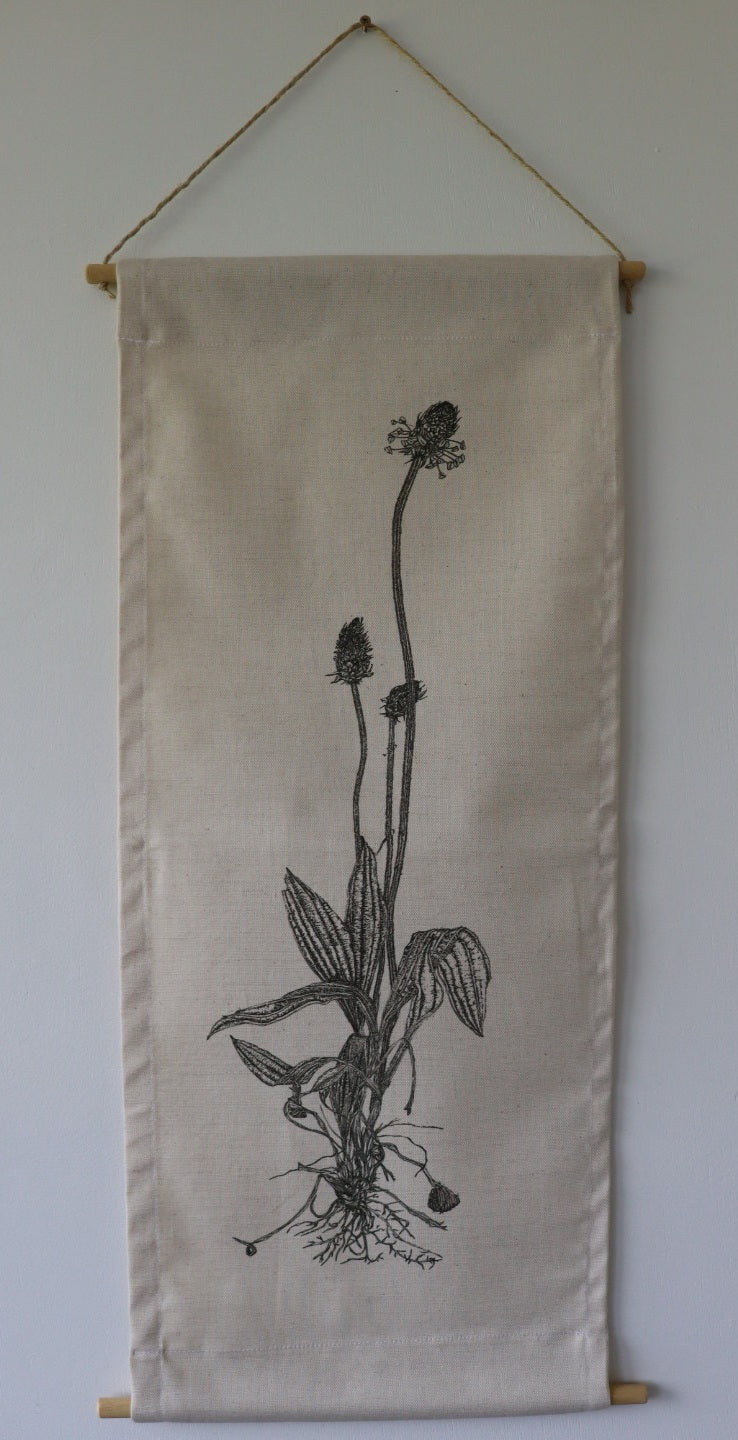 'Ribwort Plantain' Irish Linen/Cotton Wall Hanging