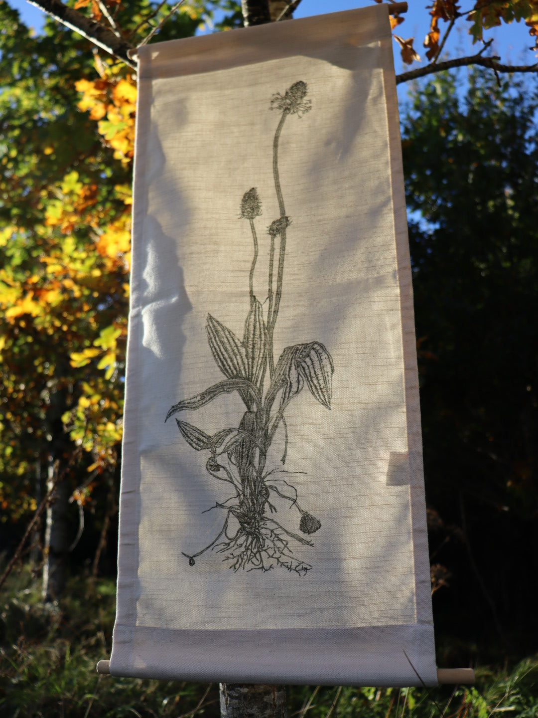 'Ribwort Plantain' Irish Linen/Cotton Wall Hanging