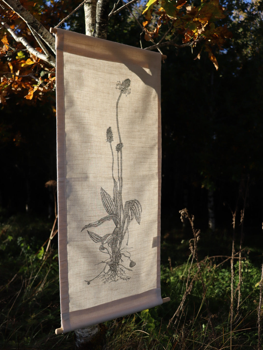 'Ribwort Plantain' Irish Linen/Cotton Wall Hanging