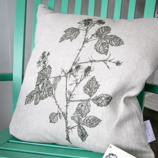 'Bramble' Irish Linen Cushion/Cover from Amor Botanical Art Leitrim
