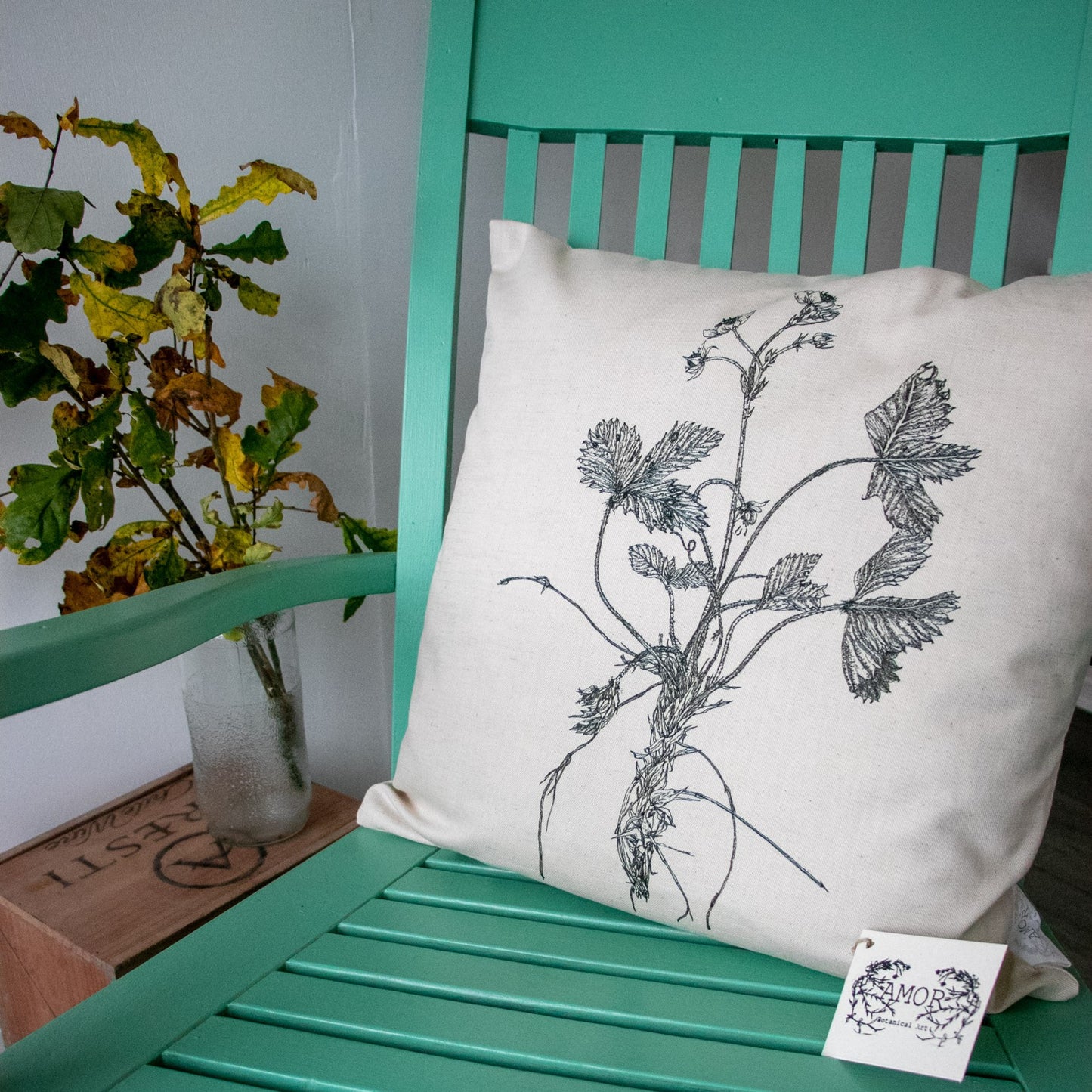 'Wild Strawberry' Linen & Cotton mix Cushion/Cover